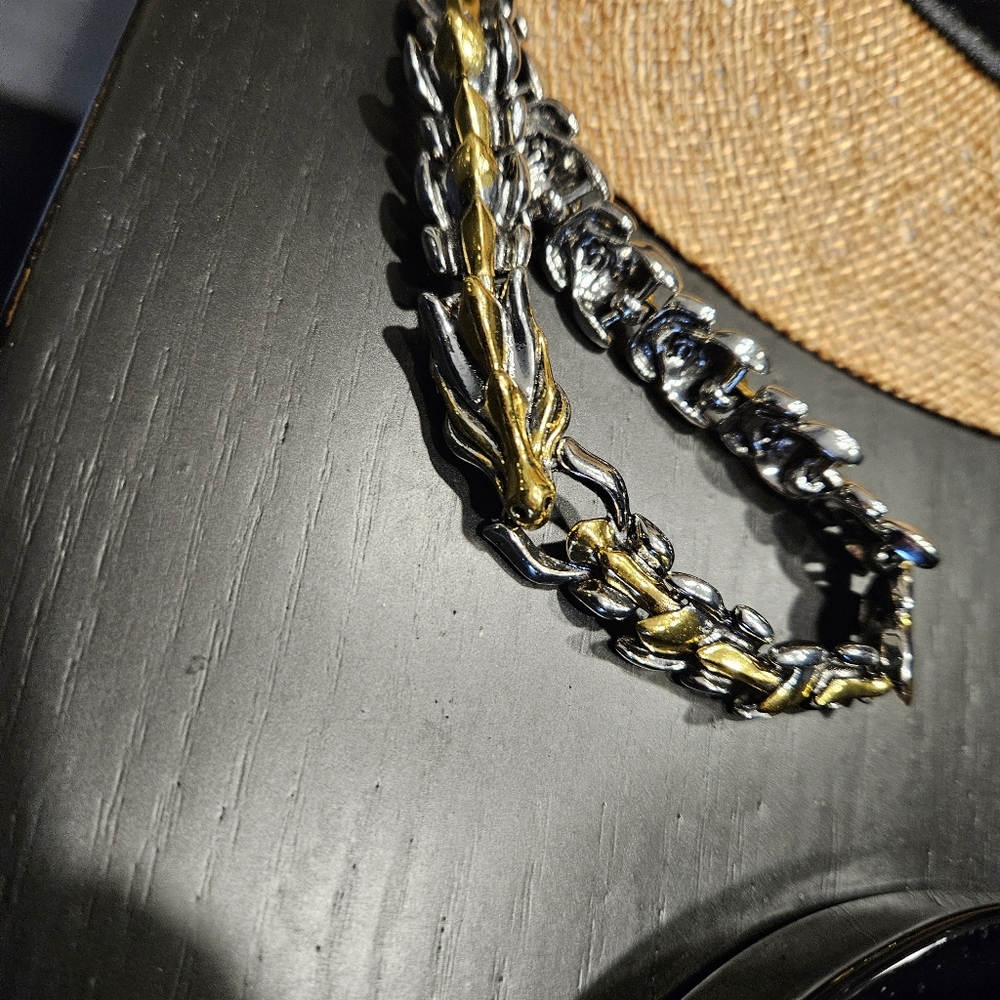 Sterling silver & gold Dragon Bracelet
